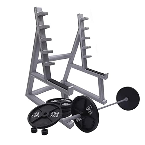 Rosixehird Squat Rack Stifthalter, Langhantel Stiftehalter, Schreibtisch Ornamente mit Langhanteln, Langhantel Rack Stiftaufbewahrung für Zuhause, Schreibtisch Display, Büros (Stifthalter+Hantel)