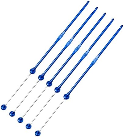 5 PCS Beads Crochet Hooks Set Metal Knitting Needles Ergonomic Crochet Needle Accessories