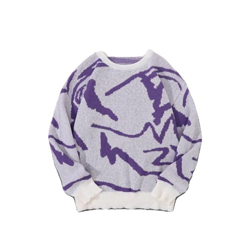 MIGAOQ Popular Spring Autumn Graffiti Pattern Pullover Sweater Casual Round