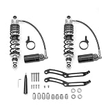 Wsays Rear Suspension Shocks with Remote Reservoir Compatible with Harley Touring Road Glide Street Electra Glide Road King Ultra Limited 2014-2024, Reservoir Gloss Black