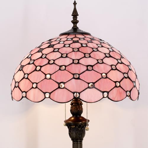 Image of WERFACTORY Tiffany Floor Lamp Stained Glass Standing Reading Light 64 Inch