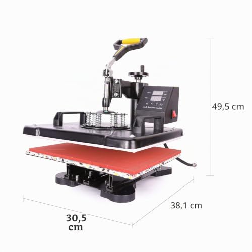 Foto von CREWORKS 5 in 1 Hitzepresse Heißpresse Heat Press Machine 38x30cm Transferpresse Tassenpresse Textilpresse Mulitifunktional Sublimation Wärmepresse Maschine 360 Grad für T-Shirts Becher Platten Kappe