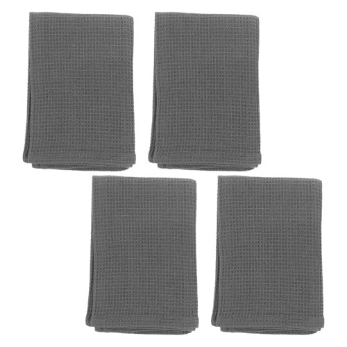 Beaupretty 4個 速乾吸水ワッフル織りキッチンふきん 綿素材で柔らかく 対応 掃除や食器拭きに 吊り下げ収納可能