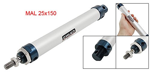 Detailed view of uxcell MAL 25x150 Pneumatic Cylinder features