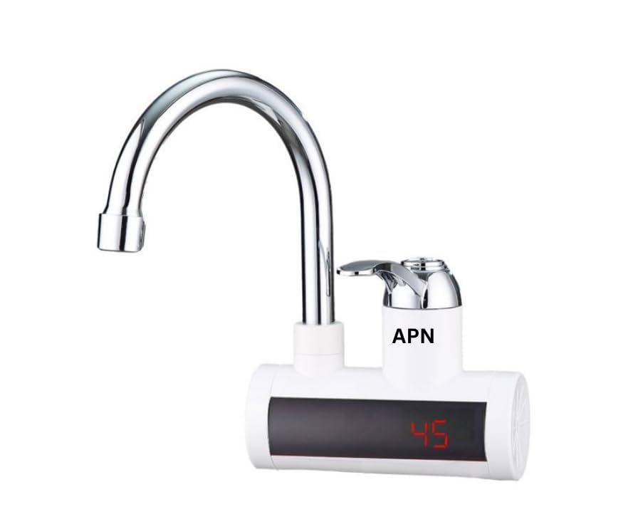 APN Digital Electric Instant Water Heating Tap - Wall Mounted. White and Silver, LED Temperature Display, Rapid Heating Kitchen Faucet with Smart Temperature Control-image-33