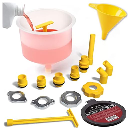 Thorstone No Spill Coolant Funnel Kit, Spill Free Radiator Coolant Filling Funnel, Spill Proof Radiator Funnel Bleeder with Adapters, Automotive Antifreeze Bleeder for Universal Vehicles