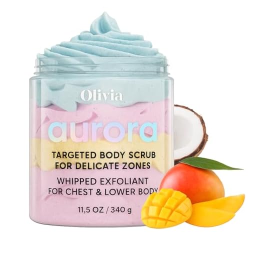 OLIVIA Aurora Butt, Thigh & Breasts Rainbow Exfoliating Scrub - Handmade Booty, Thighs, Bust & Bikini Exfoliator for Acne, Cellulite, Stretch Marks, Pimples, Dark Spots, Blackheads, Ingrown Hair, Razor & Bikini Bumps. Exfoliate, Brighten, Smoothen, Firming, Tighten & Polish. Tiktok Viral - Premium Natural Ingredients & Cruelty Free. 10 Fl Oz (Rainbow)