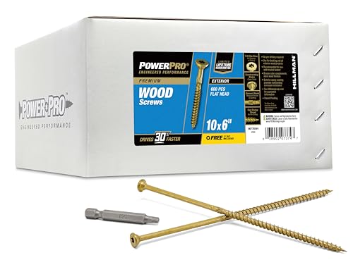 Image of Power Pro Exterior Wood Screws, #10 x 6in, 600 Pieces, Bronze | Epoxy finish,Star drive with T25 bit included ,Self-drilling tip for decking and treated lumber,All-Purpose Deck Screws