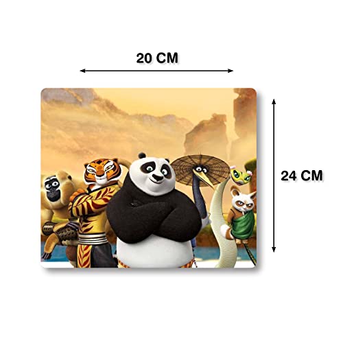 woopme® Kung Fu Panda Team Mouse Pad Anti Skid Designer Gaming Mouse Pad for Office Home Desktop Laptop Computer Accessories Kids Boys Girls (20 x... - Image 5