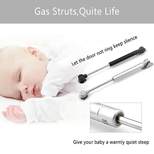 Lc Lictop 6 Pcs Soft Close Lid Support 100N/22.5Lb Gas Springs Strut Cabinet Door Lid Stay Support（Black #TOP5