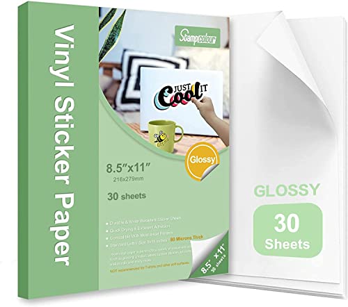 Premium Printable Vinyl Sticker Paper,Glossy White...