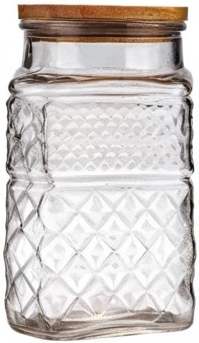 WHJY Glass Storage Container with Lid, Airtight Glass Jars, Farmhouse Tea Canister, Dog Treat Jar for Pet, Glass Candy Cookies Coffee Canister Jar Bath Salt Container - Square 67 oz - Image 8