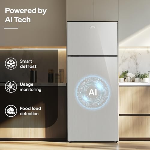 Image of Godrej 308 L 2 Star| 5 Years Comprehensive Warranty| New Launch| AI Powered| 4-In-1 Convertible Freezer| 95%+ Food Surface Disinfection| Frost Free Refrigerator (RF EON 331BN RCIT ST RH, Steel Rush)
