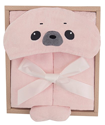 DEIGO フードバスタオルギフトセット アザラシ ピンク 0-24ヶ月 #61296