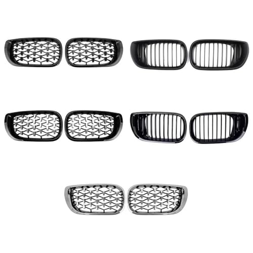 Parrillas tipo riñón Serie 3 E46 325i 2002-2004 en acabado negro doble brillo 3