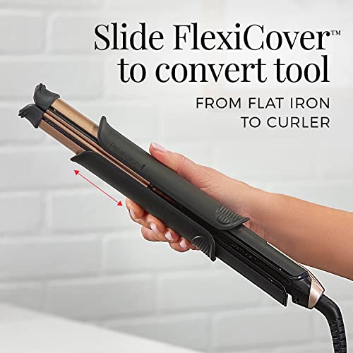 Remington® Flexistyle™ Curling Iron/Curling Wand/Hair Straightener Multi-Styler, 3 Tools In 1, The Ultimate Space Saver. Black/Gold. #TOP1