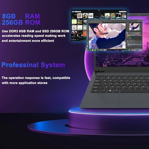 SAINTDISE 14.1" Laptop, Laptop Computer Core i7 Processor(Up to 2.7GHz), Student Laptop 8GB DDR3 256GB SSD, FHD IPS Laptop PC Wifi5 BT4.2 USB3.0 * 3 Ethernet Port*1 HDMI*1 SD Slot*1 Audio Jack*1 by SAINTDISE - Image 3