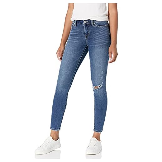 True Religion Dam Jennie hög midja kurvig smal passform jeans, strandfilt, 31W
