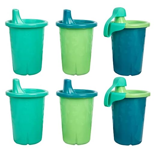 The First Years GreenGrown Reusable Spill-Proof Sippy Cups - Toddler Cups with Straws - Blue/Green - 6 Count