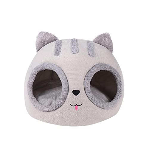 XUEJIAN Semi-Cerrado Invierno Cálido Felpa Mascota Perro Gatos Camas Lavable Gatitos Casa Cueva Cesta Suave Lavable Cómodo...
