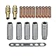 RIVERWELD MIG MAG Kontaktspitzen 0,6 mm M6 140.0008 Spitzenträger Diffusor 002.0078 Kegelige Gasdüse 12,0 mm 145.0075 Abdeckung Sortimentsgrößen-Kit für MB15 15AK Schweißbrenner 18 Stück
