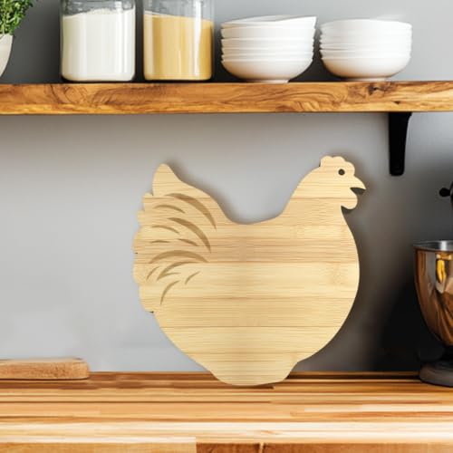 Tabla de cortar de bambú con diseño de pollo miniatura 4
