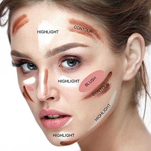 Josmon Beauty Highlighter Wand,Liquid Highlighter Liquid Blush Bronzer Matte Contour Wand With Soft Cushion Applicator,Creamy And Longwear Formula For Face Makeup,Shimmer Finish Highlight And Glow, Comes In 7 Colors, 0.4Oz #TOP4
