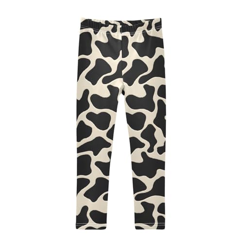 ALAZA Girls' Leggings Children's Yoga Pants Skinny Printed Dance Cow Camouflage Comfortable 4T