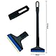 Set - Eiskratzer Auto lang mit Besen Murska Eiskratzer Messing + Schneebesen Auto Besen Winter Scheibenkratzer Auto Besen Auto Schnee Schneefeger Auto Schneebürste Auto (Set A055 + A059 Schwarz Blau)