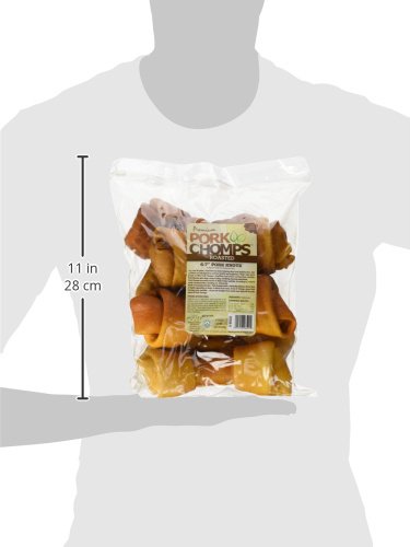 Pork Chomps Roasted Pork Skin Dog Chews, 6-inch Knots, 6 Count Pork Chomps Roasted Pork Skin Dog Chews, 6-inch Knots, 6 Count