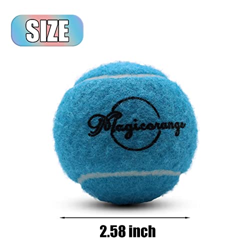 Image of Magicorange Tennis Balls, 12 Pack Advanced Training Tennis Balls Practice Balls, Pet Dog Playing Balls, Come with Mesh Bag for Easy Transport, Good for Beginner Training Ball (Light Blue)