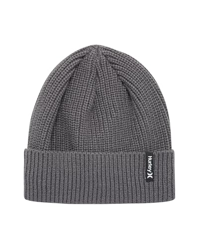 Image of Hurley Men's Cuffed Beanie - Classic Midweight Loose Knitted Winter Hat for Men