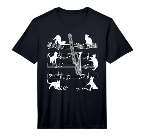 Trombonist Cats for Cat Loving Trombone Players Performance T-Shirt