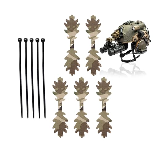 Stealthy Tent Camping: A Guide to Discreet Outdoor Adventures 7 Camouflage Leaf Wrap - 5-Pack Concealment Strips, Speciaal Forcees Helmet Cover, Helmet Camouflage Strip | Natural Foliage Gear for Hunting, Airsoft, Training, and Outdoor Survival