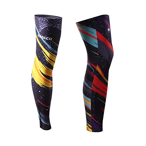 Meicynhoger Cycling Leg Warmers UV Protection for Men & Women,Cooling Compression Leg Sleeves for Sports(L,Multicolor)