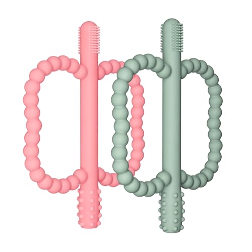 Image of Baby Silicone Teething Toys, Teether Sticks for Babies,3-36 Months | Silicone Teether Tubes for Baby Girl,BPA Free, Anti-Choking Design, Infants Toddler Sensory Chew Toys, for 0-6-12 Months
