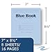 Roaring Spring Paper Products Exam Blue Book, Margin Rule, 8-1/2 x 7 Inches, White, 8 Sht/16 Page (77512), Single