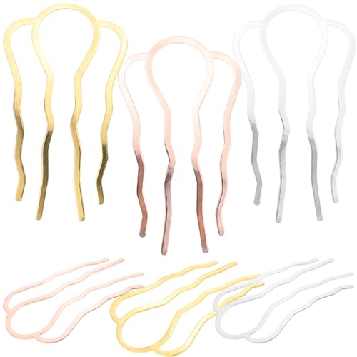 HAMPPLIES 6 pezzi Forcelle Metalliche per con Denti Fermacapelli per Acconciature Chic da Donna Oro Rosa Argento Accessori Resistenti per Styling