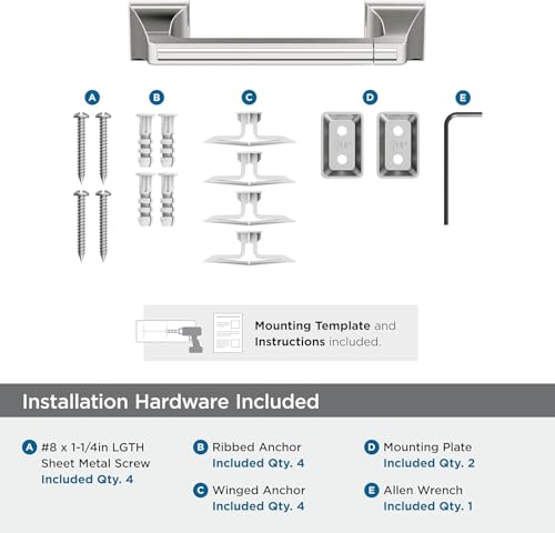 Image of Amerock Mulholland 8-13 /16 inch Polished Nickel Pivoting Toilet Paper Holder | Decorative bathroom hardware in durable Zinc construction; mounting hardware included for easy installation