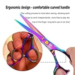 Professional Hair Cutting Shears Set,6 Inch Barber Hair Cutting Scissors Kit,Hairdressing Thinning Shears for Hair Cutting,Sharp Blades Haircut Scissors Kit for Women/Men/Kids (Rainbow) (Rainbow) - Image 3