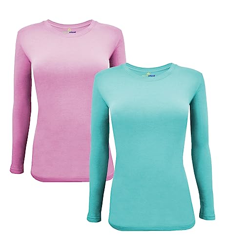 Image of Natural Uniforms Women's Long Sleeve Underscrub T-Shirt - Cotton Blend Scrub Base Layer for Nurses & Medical Professionals