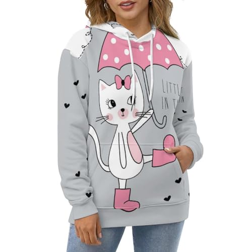Sweat à capuche chat parapluie UMENG pour vos sorties décontractées