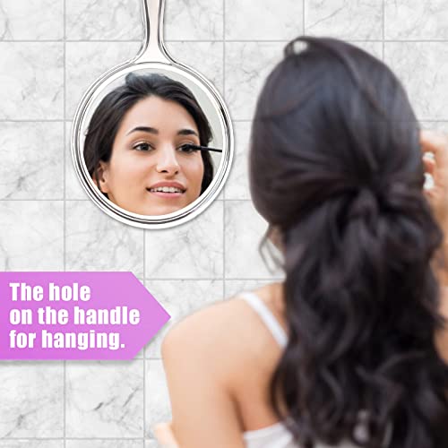 Hi.fancy Mirror Handheld 1X & 3X Hand Mirror With Handle Double Sided Handheld Mirror Makeup Mirror Magnifying (11 * 20 Cm) #TOP4