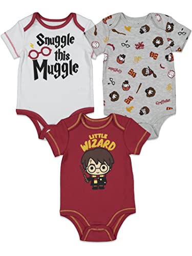 Image of Harry Potter Baby 3 Pack Bodysuits Newborn to Infant