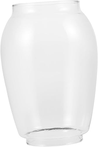 Cabilock Pantalla de cristal vintage de repuesto para linternas de queroseno, globo de huracán transparente para lámparas de aceite al aire libre,
