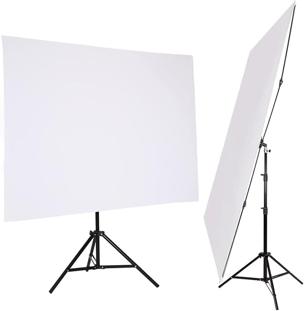 GSKAIWEN 5x6.5ft White Backdrop with Stand,Wrinkle-Resistant Collapsible Background Chromakey White Screen for Photo Studio Video Shooting, Portrait Headshot Photography