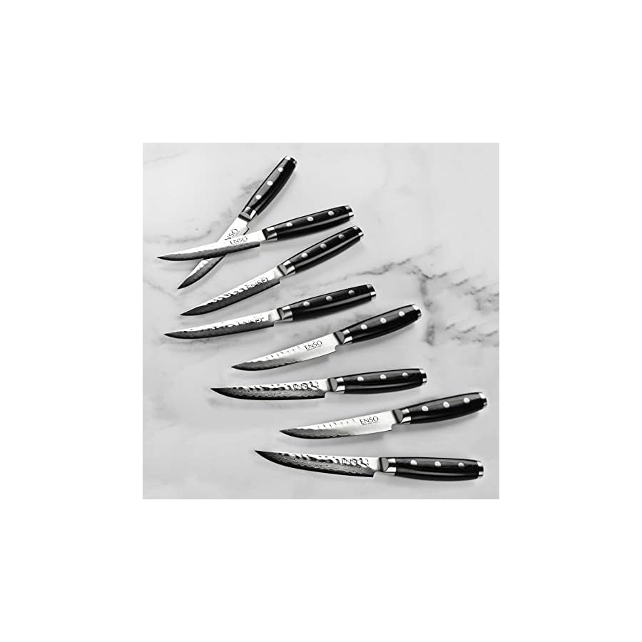 Enso-Knife-Set-Made-in-Japan-HD-Series-VG10-Hammered-Damascus-Japanese-Stainless-Steel-with-Dark-Ash-Knife-Block-25-Piece Enso Knife Set - Made in Japan - HD Series - VG10 Hammered Damascus Japanese Stainless Steel with Dark Ash Knife Block - 25 Piece