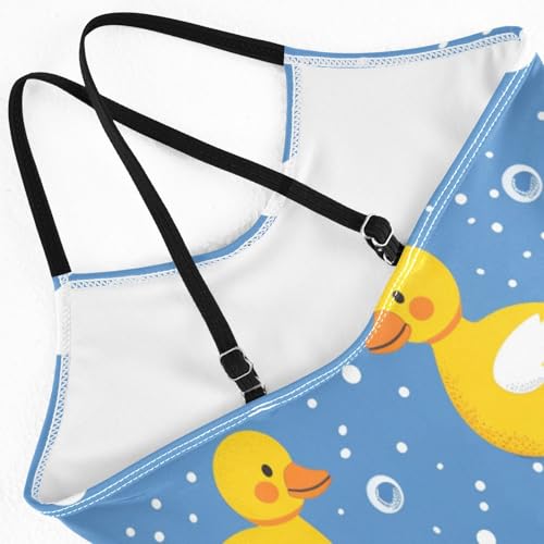 Girl's One Piece Swimsuit Rubber Duckies with Bubbles Beach Bathing Swimwear4