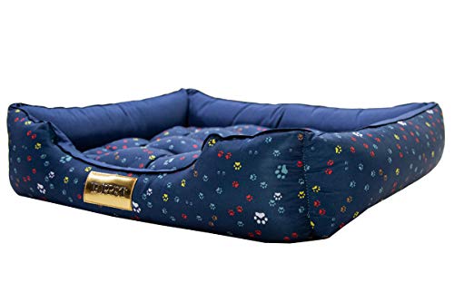 Cama com Colchão Removivel para Cachorro ou Gato Luppet até 5Kg Azul Patinhas M