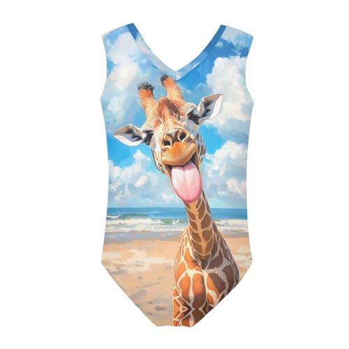 Image of Xpyiqun Bathing Suits for Girls 3-14 Kids Summer One Piece Swimwear Beach Sport Sleeveless Swimsuits Athletic